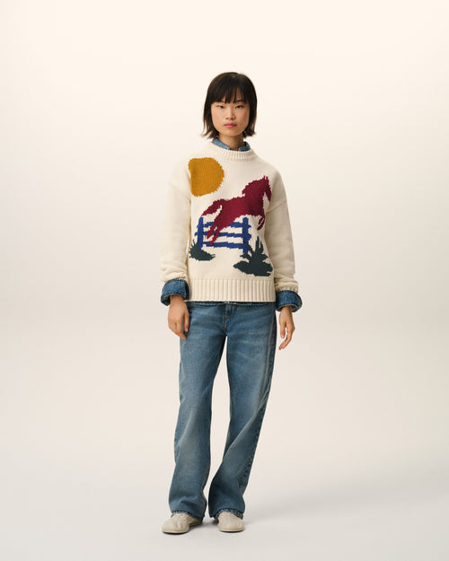 White Wool Crewneck Sweater - 8 - Ami Paris