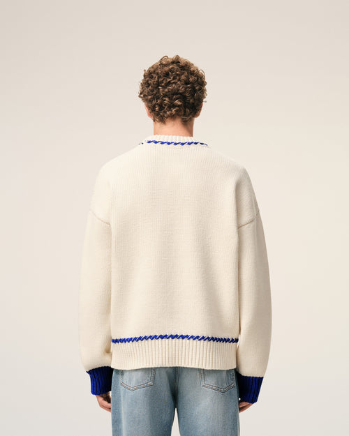 White Wool Ami De Coeur Crewneck Sweater - 5 - Ami Paris