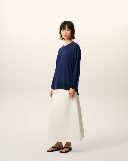Bleu Thin Wool Crewneck Ami De Coeur Sweater - Woman - 11 - AMI Paris - Ami Paris