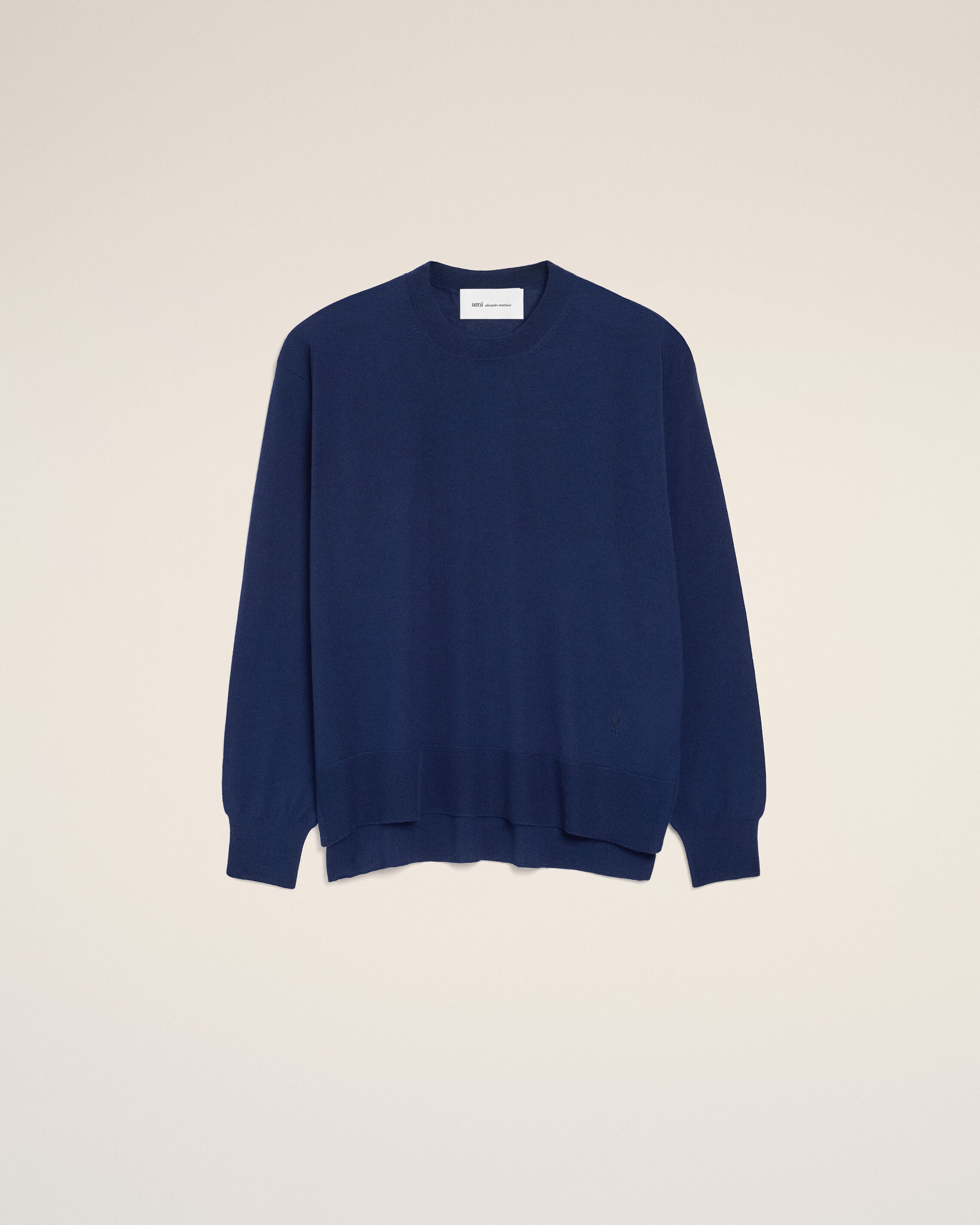 Bleu Thin Wool Crewneck Ami De Coeur Sweater - 6
