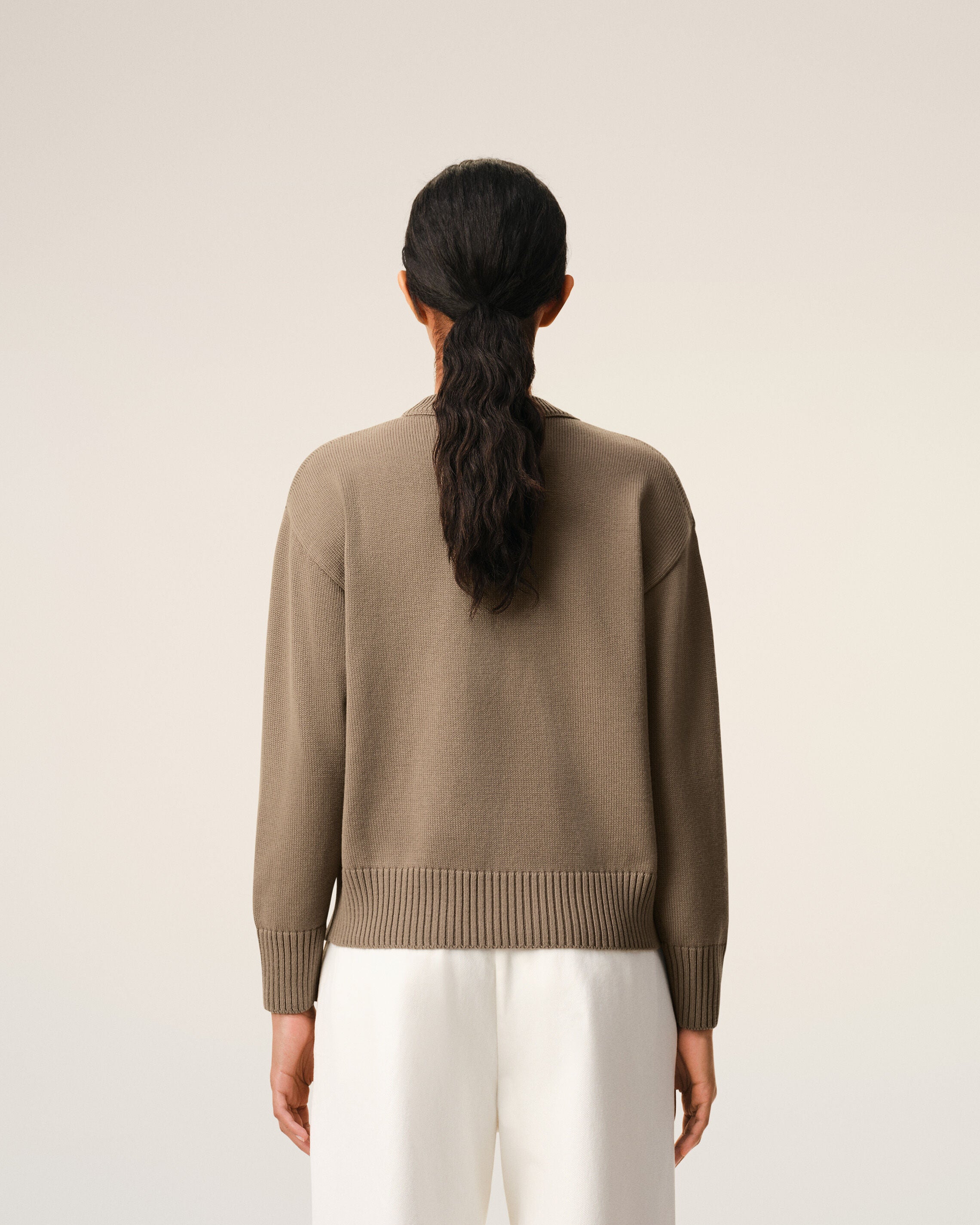 Beige Wool And Cotton Crewneck Ami De Coeur Sweater - 11