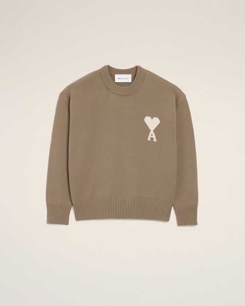 Beige Wool And Cotton Crewneck Ami De Coeur Sweater - 2 - Ami Paris