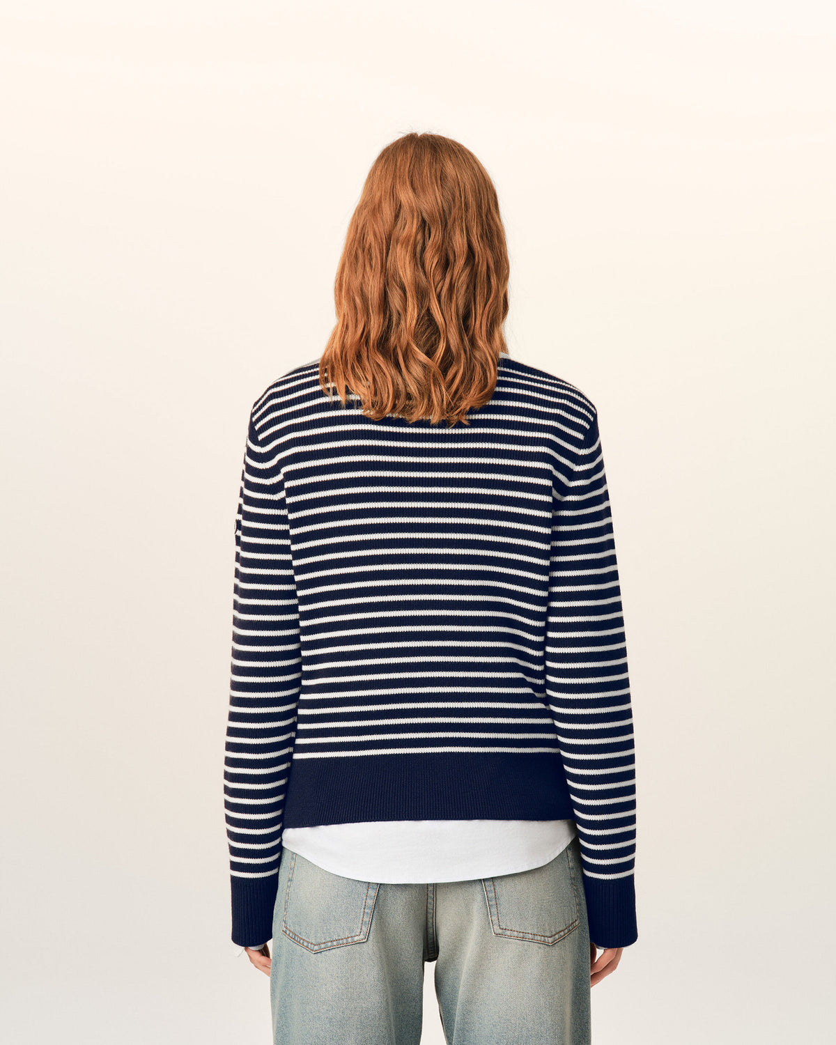 Blue sailor striped wool crewneck sweater - 11