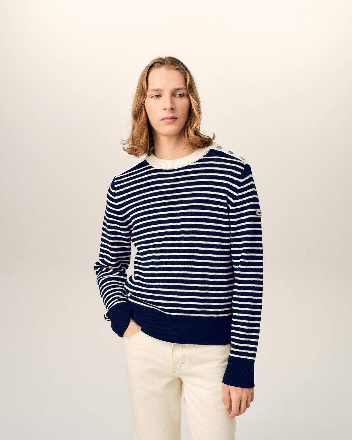 Blue sailor striped wool crewneck sweater - 2