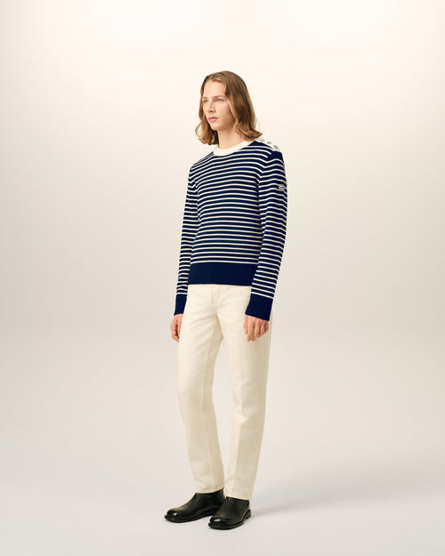 Blue sailor striped wool crewneck sweater - Man - 6 - AMI Paris - Ami Paris