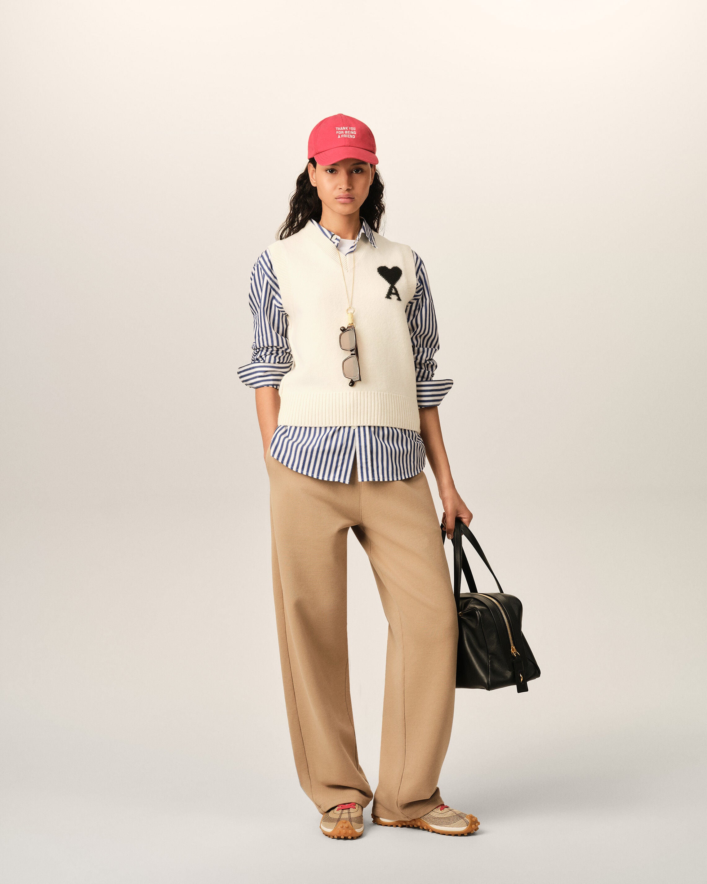 Pull blanc en laine sans manches Ami de Coeur - 9