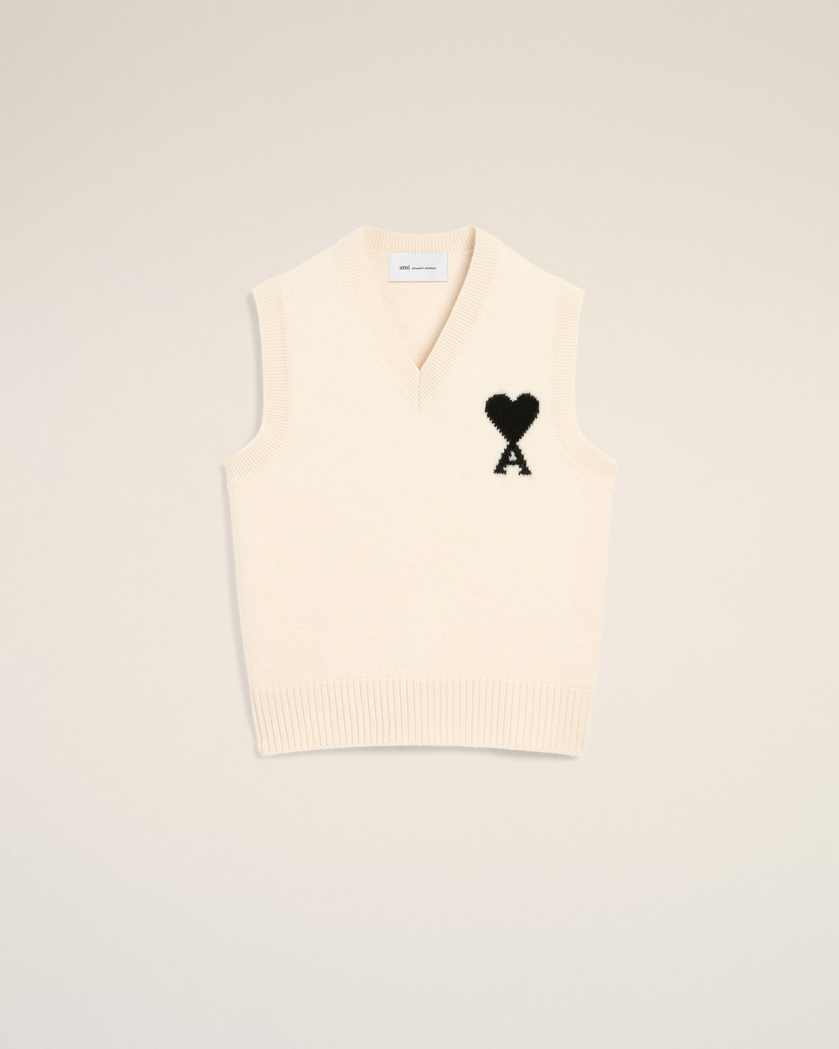 White sleeveless wool sweater with Ami de Coeur - 7