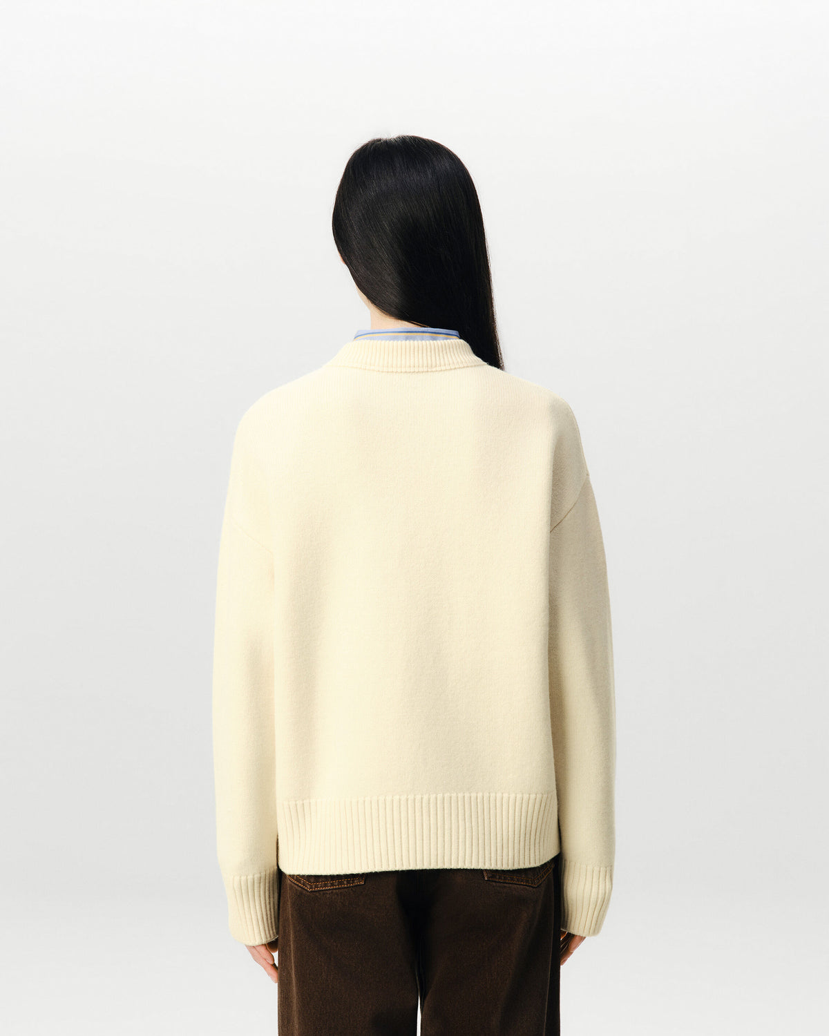 White wool sweater with Ami de Coeur patch - 11