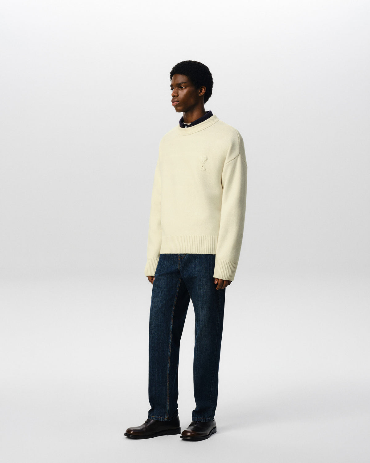 White wool sweater with Ami de Coeur patch - 6