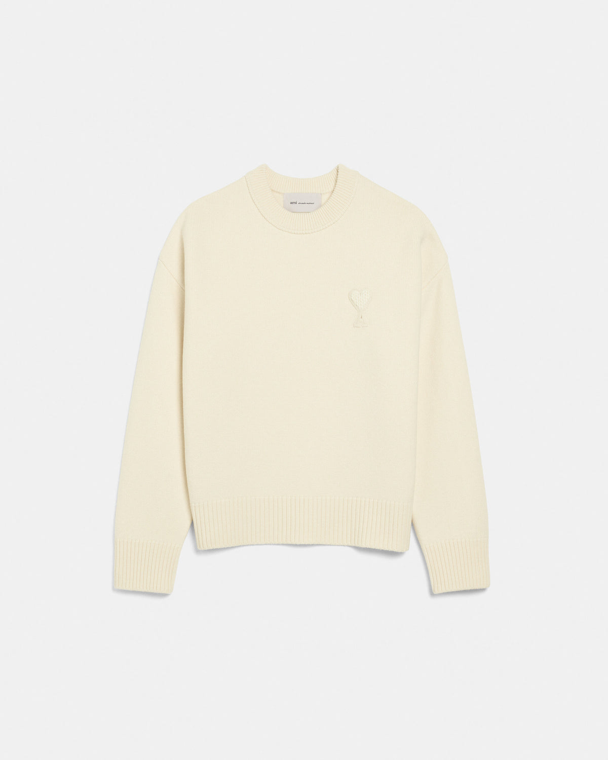 White wool sweater with Ami de Coeur patch - 7