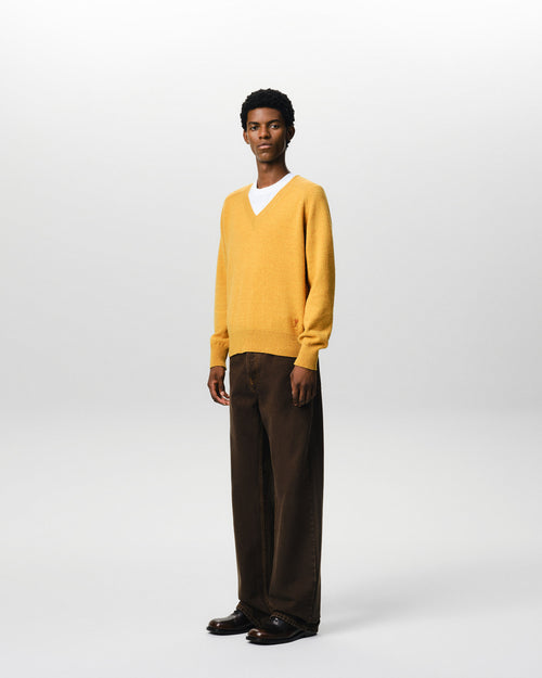Orange wool sweater with Ami de Coeur - Man - 6 - AMI Paris - Ami Paris