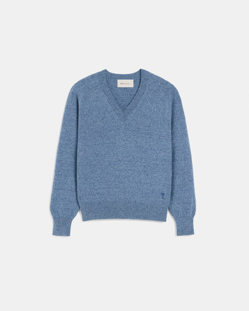 Jersey Ami de Cœur de lana azul - Hombre - 1 - AMI Paris - Ami Paris