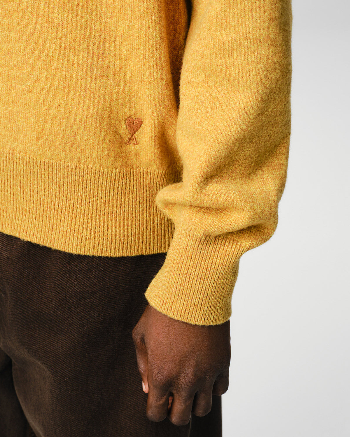 Orange wool sweater with Ami de Coeur - 4