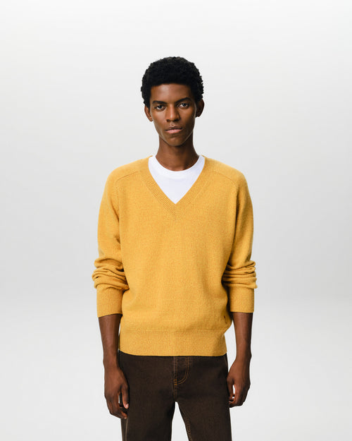 Orange wool sweater with Ami de Coeur - 2 - Ami Paris