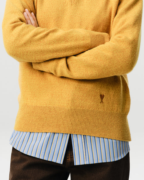 Orange wool sweater with Ami de Coeur - Woman - 10 - AMI Paris - Ami Paris