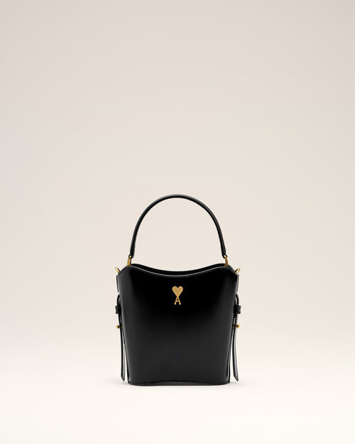                                 Black Leather Mini Paris Paris Bucket Bag - 3                             - Ami Paris