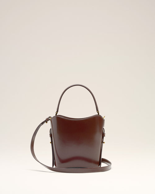 Mini Paris Paris Bucket Bag aus glasiertem Leder in Burgundy - 4 - Ami Paris