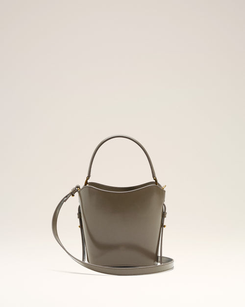 Sac Seau Gris Mini Paris Paris En Cuir Glacé - 11 - Ami Paris