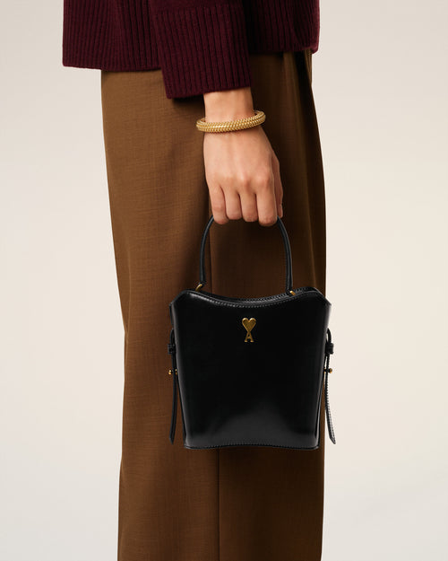 Mini Paris Paris Bucket Bag aus schwarzem Leder - 14 - Ami Paris