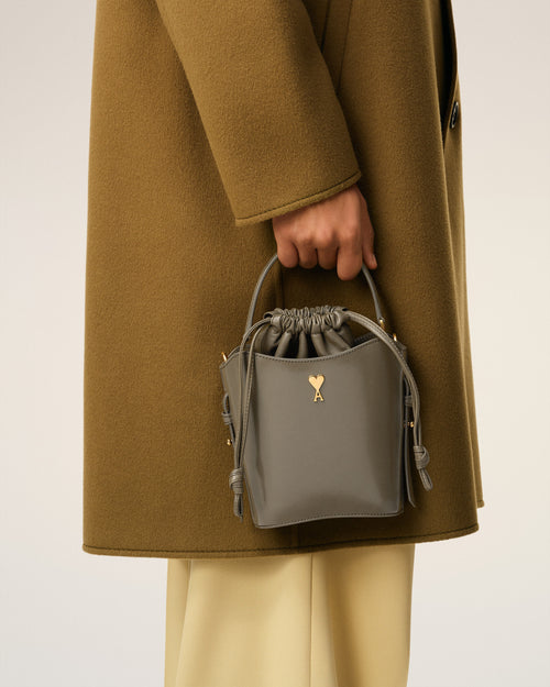 Sac Seau Gris Mini Paris Paris En Cuir Glacé - 7 - Ami Paris