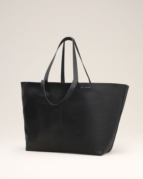 Maxi Cabas Midi Noir En Cuir - Femme - 9 - AMI Paris - Ami Paris