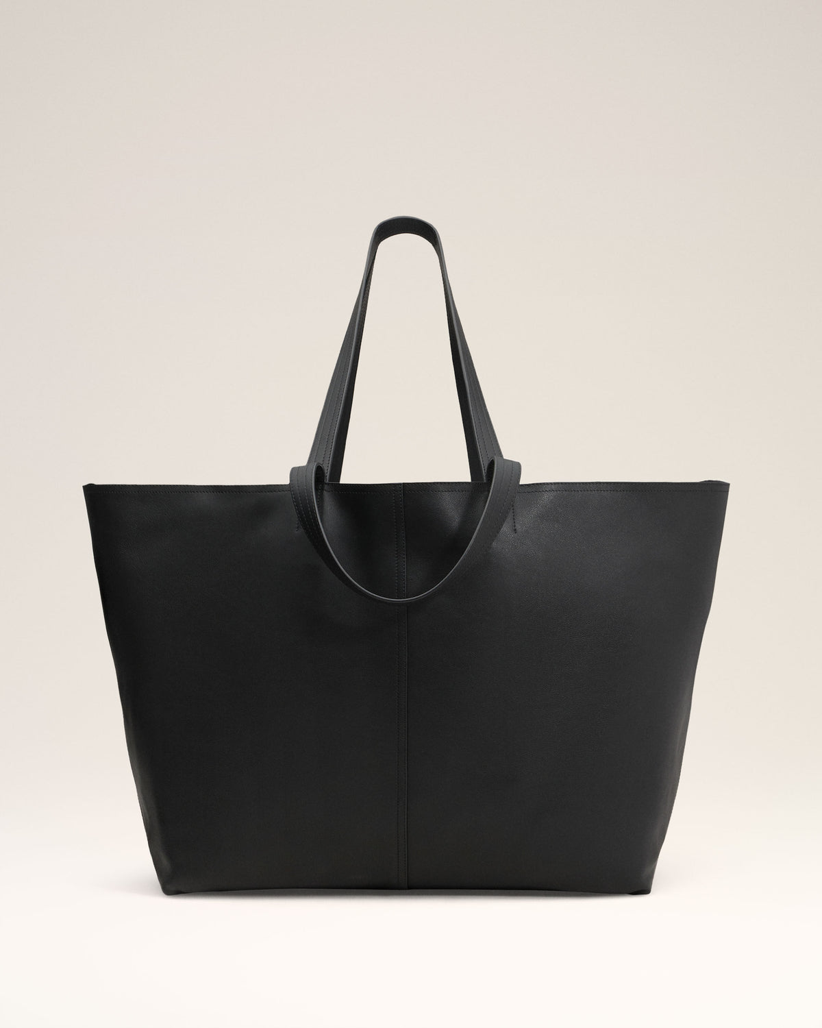 Maxi Cabas Midi Noir En Cuir - 10
