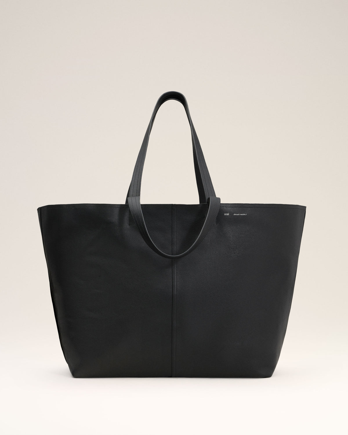 Maxi Cabas Midi Noir En Cuir - 1