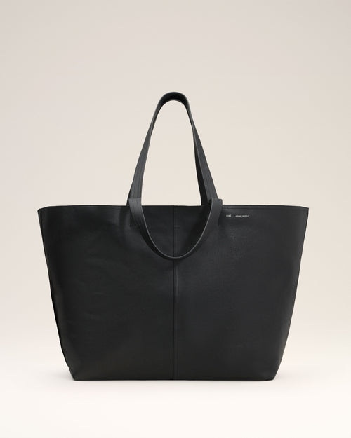 Maxi Cabas Midi Noir En Cuir - Homme - 1 - AMI Paris - Ami Paris