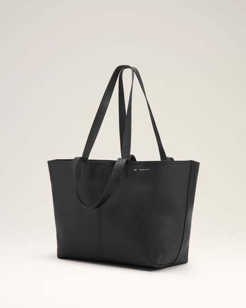 Schwarze Midi Tote Bag aus Leder - 3 - Ami Paris