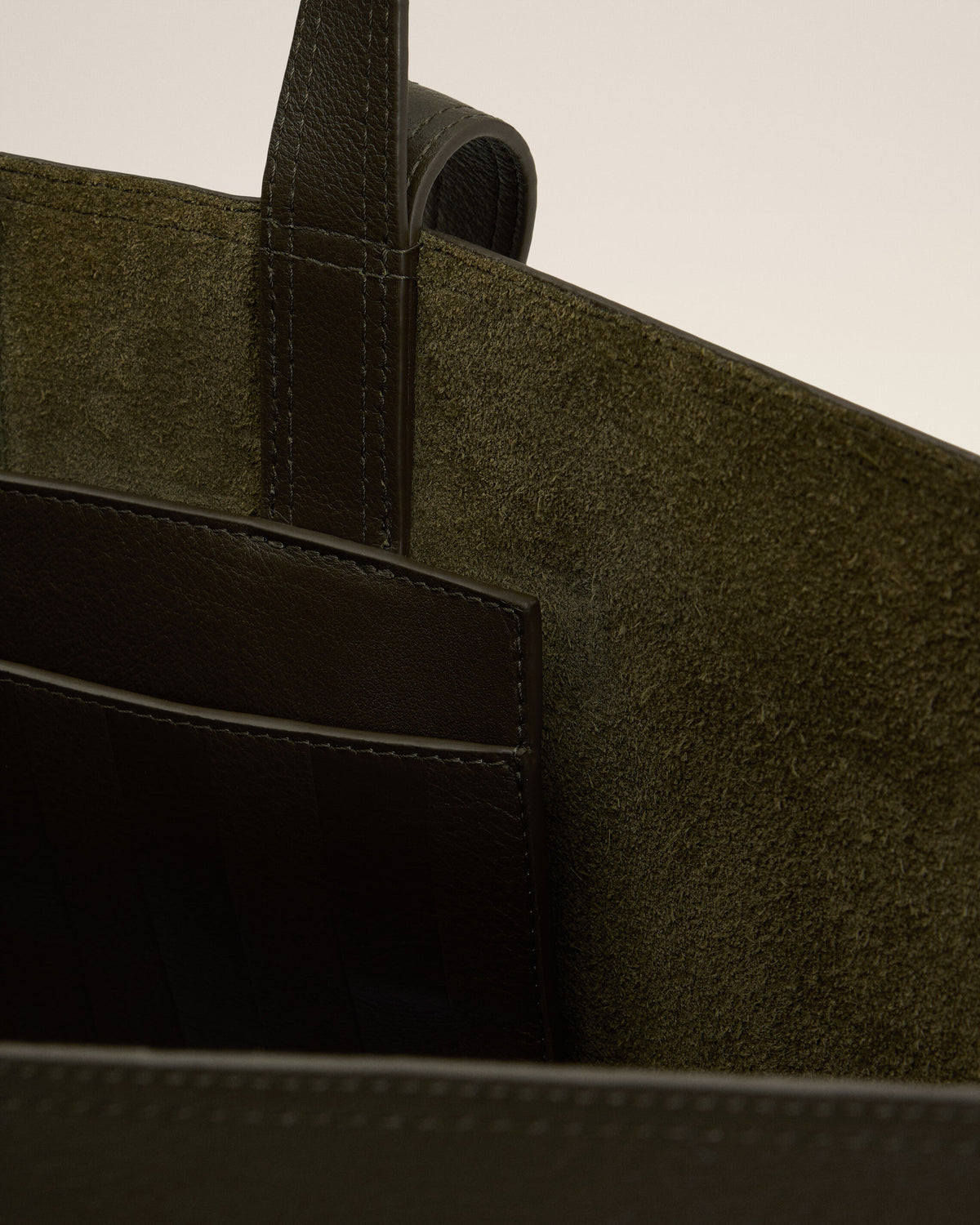 Cabas Midi Vert En Cuir - 12