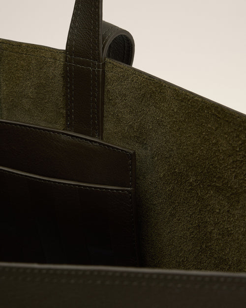 Green Leather Midi Tote Bag - 6 - Ami Paris