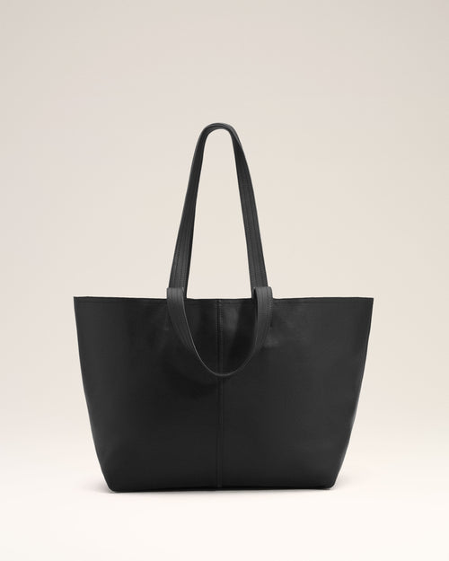 Schwarze Midi Tote Bag aus Leder - 10 - Ami Paris