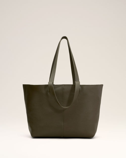 Green Leather Midi Tote Bag - 4 - Ami Paris