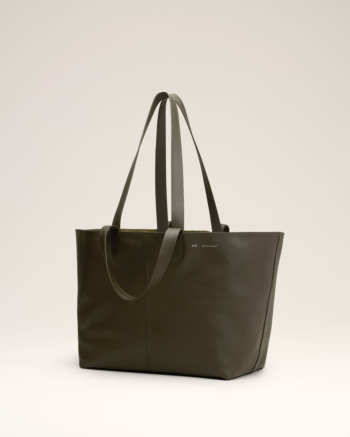 Cabas Midi Vert En Cuir - 3