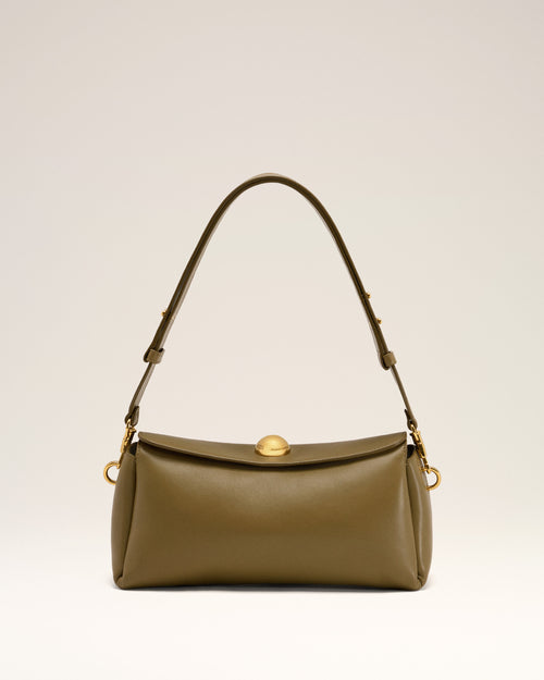 Khaki Leather Carrousel Bag - 8 - Ami Paris