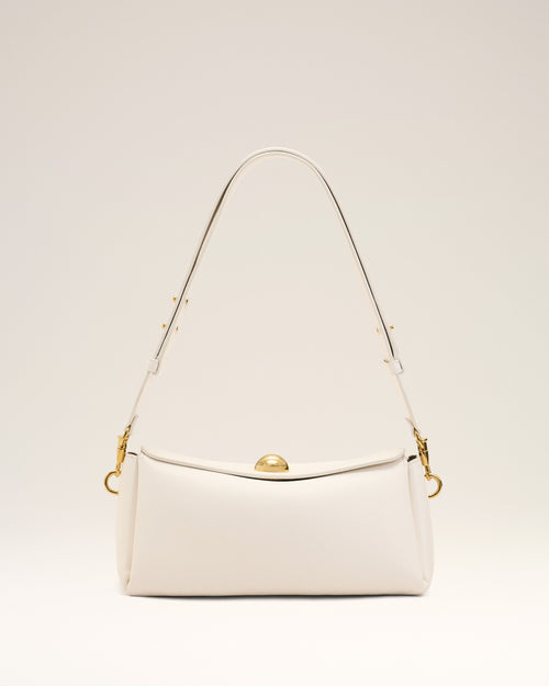 White Cow Leather Carrousel Bag - WHITE CREAM - Ami Paris