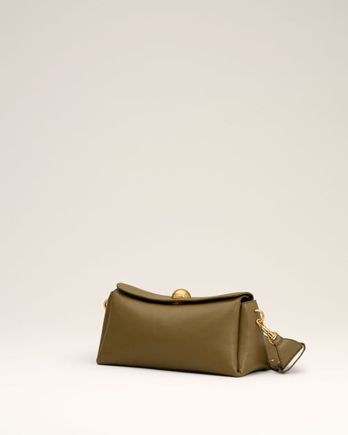 Borsa Carrousel in pelle kaki - Donna - 11 - AMI Paris - Ami Paris