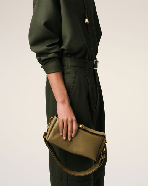 Khaki Leather Carrousel Bag - Man - 2 - AMI Paris - Ami Paris