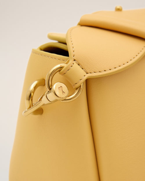 Bolso Carrousel de cuero de becerro amarillo - Hombre - 6 - AMI Paris - Ami Paris