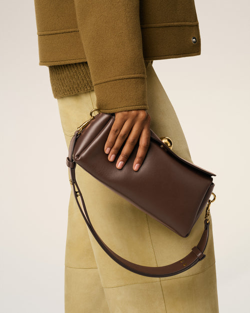 Brown  Smooth Leather Carrousel Bag - 4 - Ami Paris