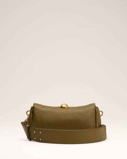 Khaki Leather Carrousel Bag - 4 - Ami Paris