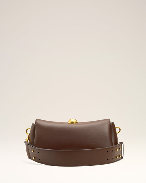 Brown  Smooth Leather Carrousel Bag - Man - 5 - AMI Paris - Ami Paris