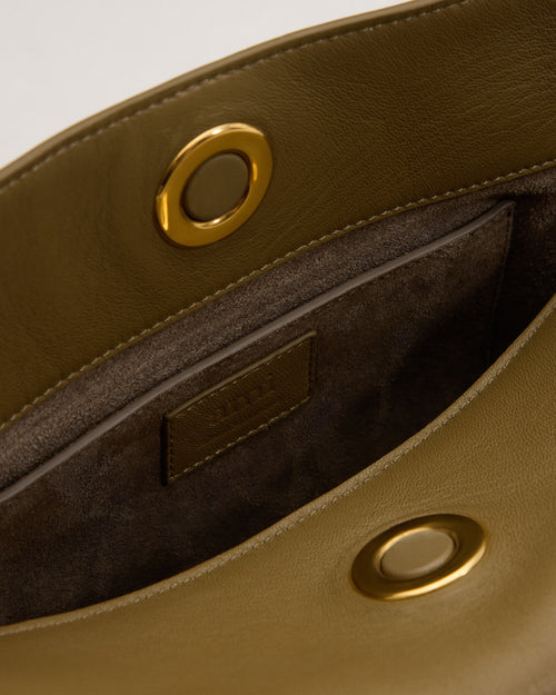 Khaki Leather Carrousel Bag - 14 - Ami Paris