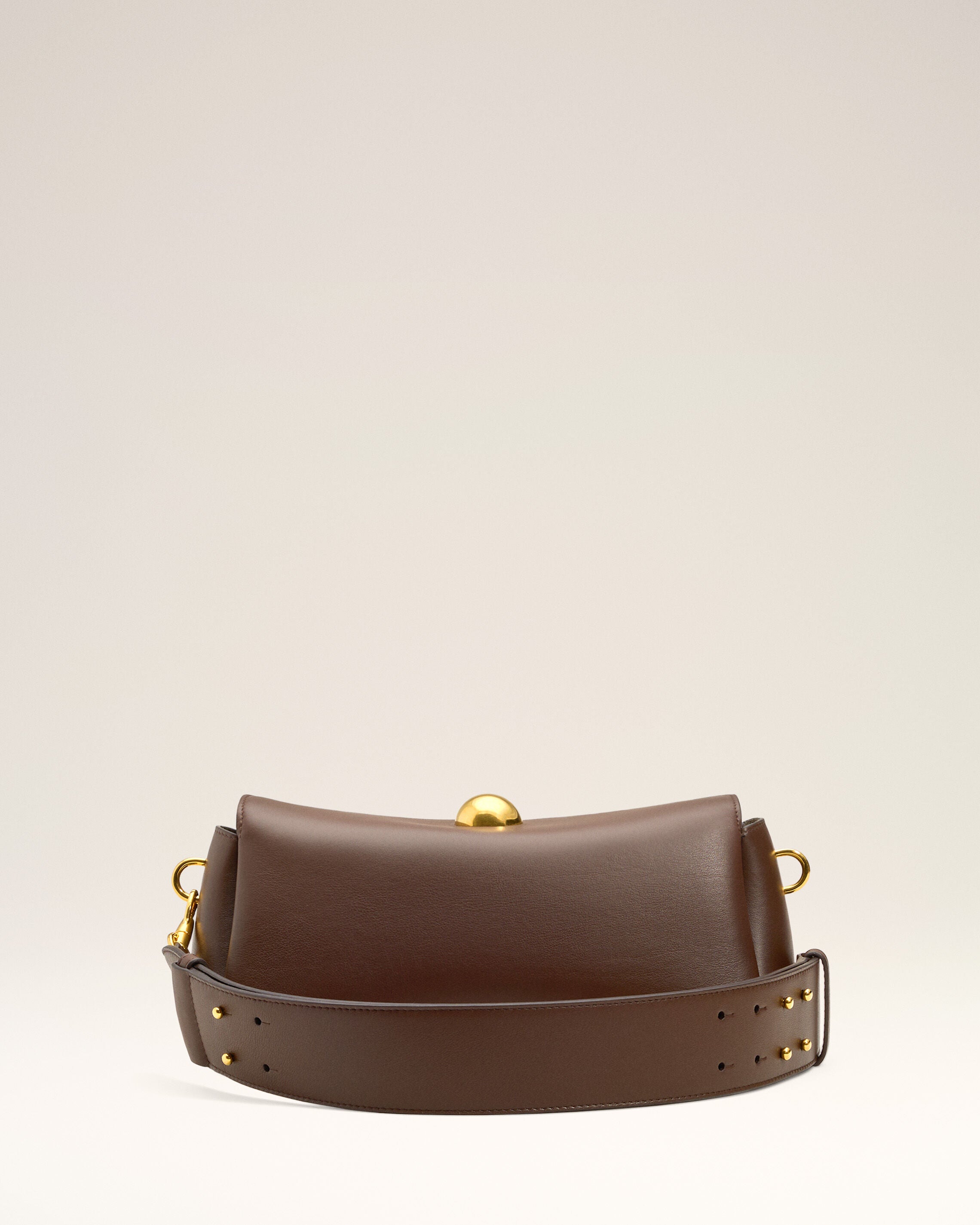 Bolso Carrousel de piel lisa marrón - 5