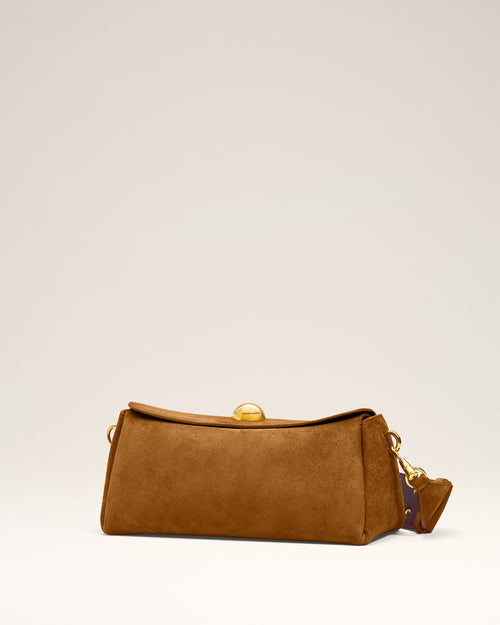 Bolso Carrousel de piel de ante marrón - Mujer - 11 - AMI Paris - Ami Paris