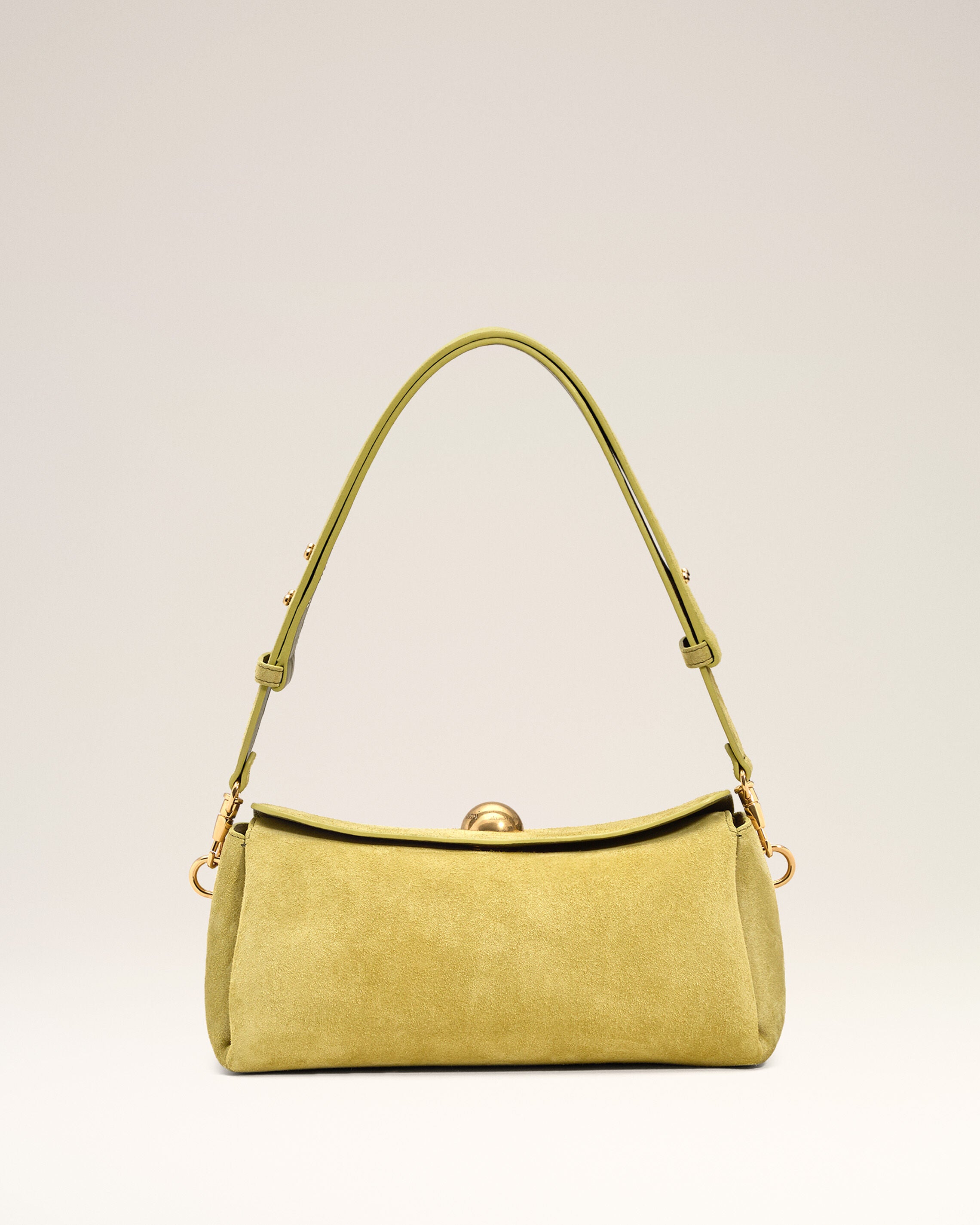 Green Suede Leather Carrousel Bag - 1