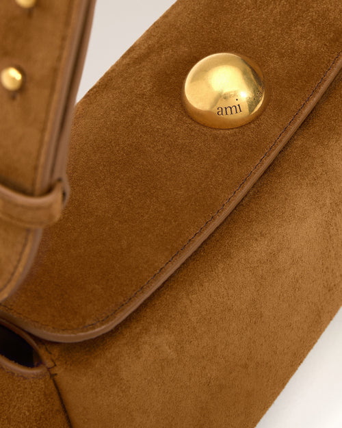 Brown Suede Leather Carrousel Bag - 6 - Ami Paris