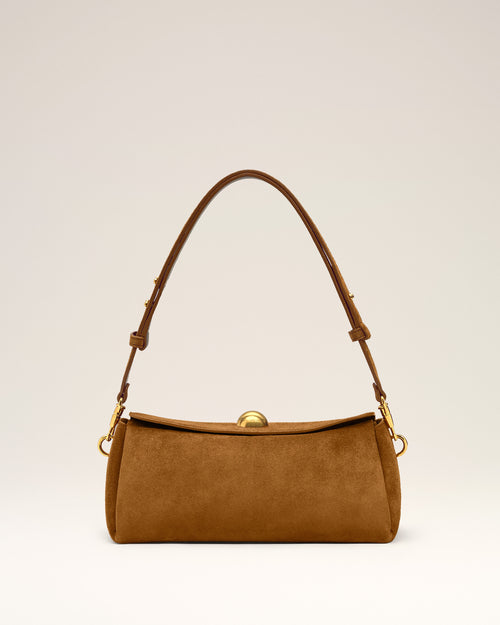 Bolso Carrousel de piel de ante marrón - Hombre - 1 - AMI Paris - Ami Paris