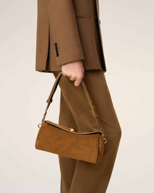 Brown Suede Leather Carrousel Bag - 2 - Ami Paris