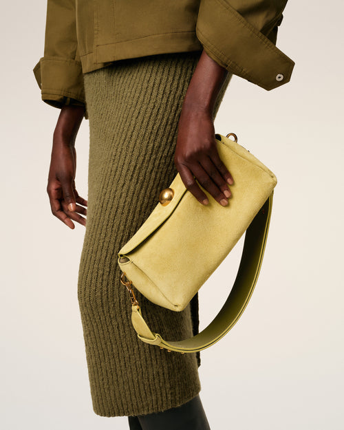                             Green Suede Leather Carrousel Bag - 3                         - Ami Paris